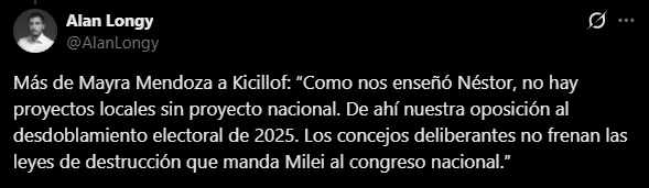 La postura de Mendoza, diputada provincial de Fuerza Patria