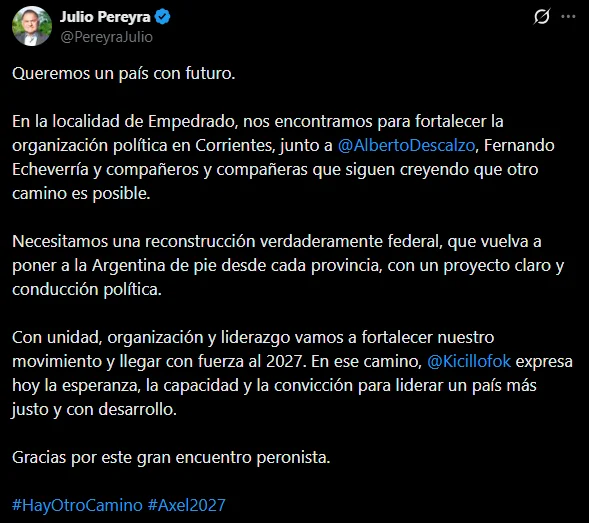 Julio Pereyra desembarcó con el MDF en Corrientes