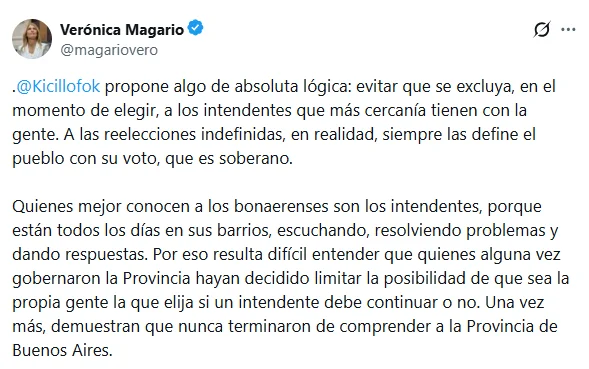 Magario respaldó la posición de Kicillof.