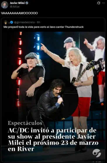 Javier Milei acdc