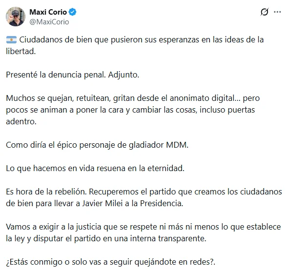 Corio en X
