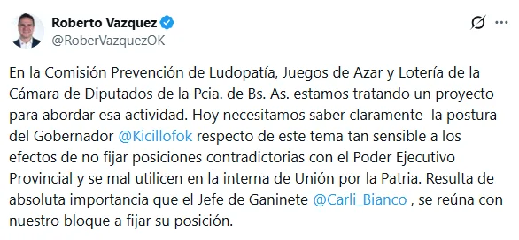 Vázquez en X.