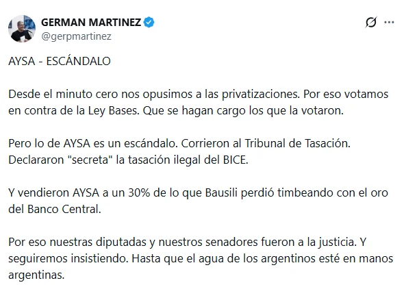 Martínez en X.
