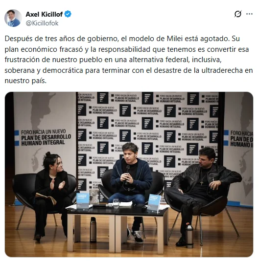 Kicillof en X.