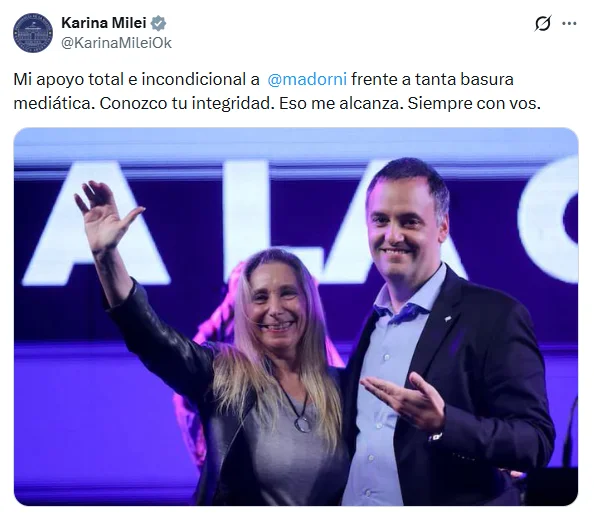 X post Karina Milei