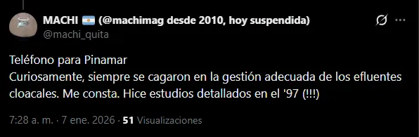 Desborde cloacal en Pinamar