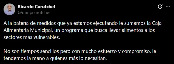 El intendente Curutchet presentó el Programa Alimentario Municipal