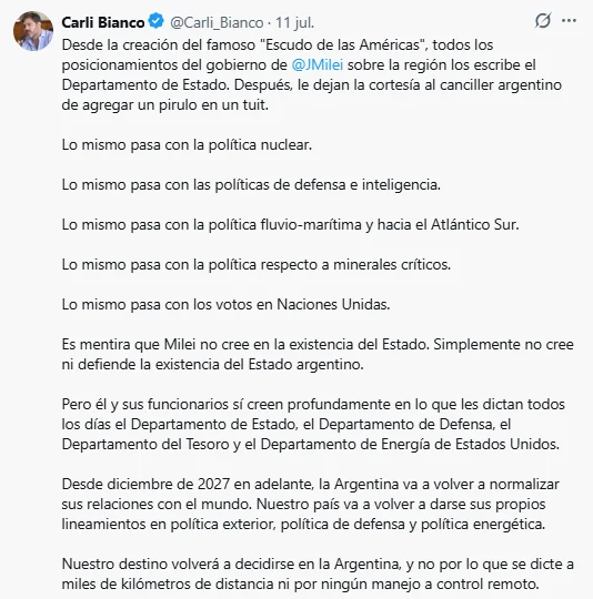 Bianco en X.