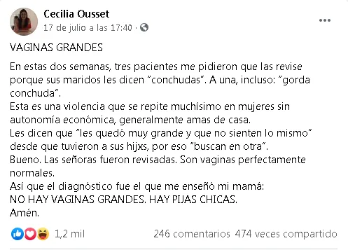 “No hay vaginas grandes”: Ginecóloga influencer se vuelve viral respondiendo una polémica consulta