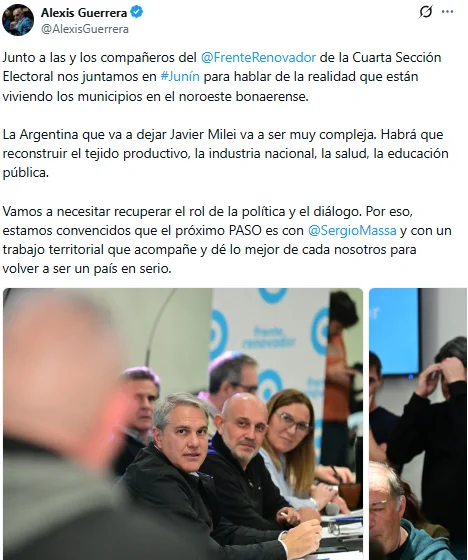 Guerrera en X tras el encuentro del massismo en la Cuarta.