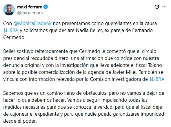 Ferraro en X.