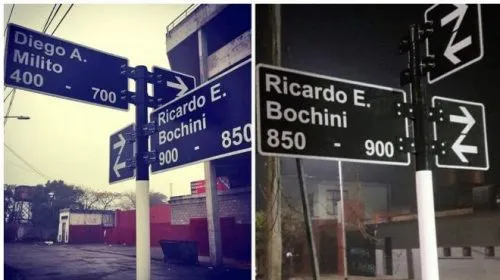 Duró horas: se robaron el cartel de la calle Diego Milito