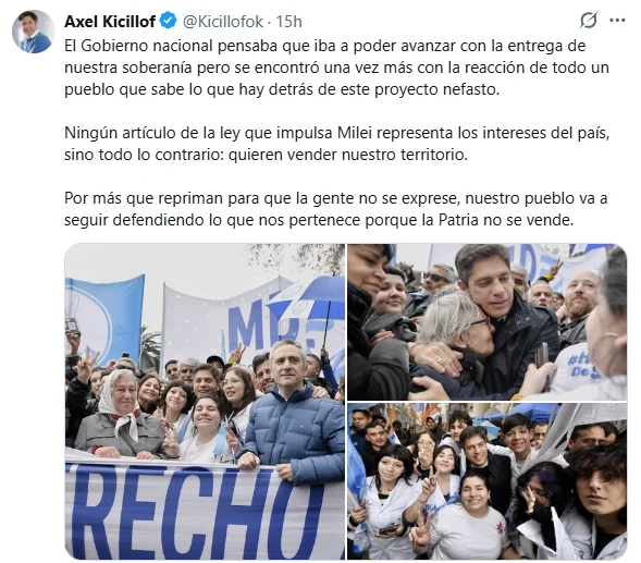 “El lío lo armó Milei”: Kicillof cruza al Gobierno por los salarios, la deuda y la Ley de Propiedad Privada.