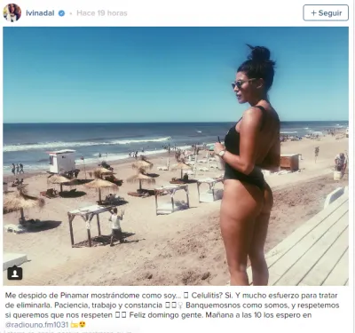 Sin Photoshop: Ivana Nadal se banca la celulitis