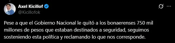 El gobernador denuncia la quita de fondos de Nación