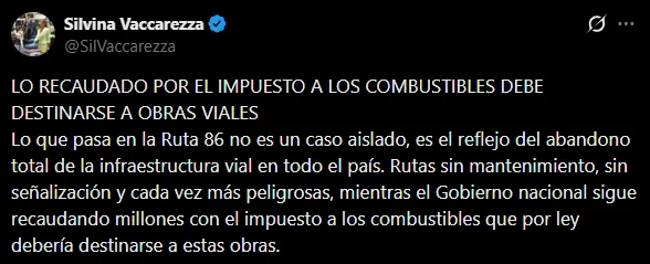 El reclamo de Vaccarezza en X