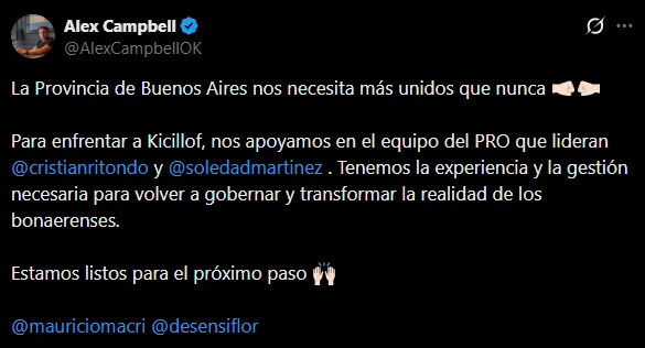 El senador provincial Alex Campbell se expresó tras el encuentro.