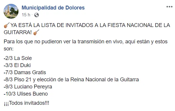 Etchevarren anunció la grilla de la 27° Fiesta Nacional de la Guitarra