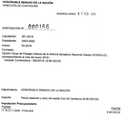 Polémica por el cambio de aéreos de una senadora que vive en Capital Federal