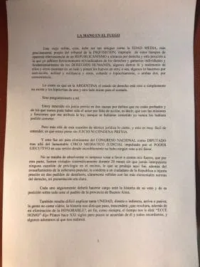 De Vido envió una carta donde se queja por la falta de defensa de los propios y advirtió a Cristina
