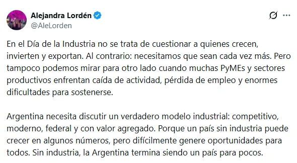 Lordén en X.