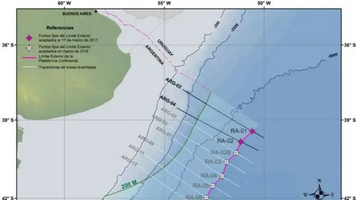 Argentina le ganó 1.700.000 kilómetros cuadrados al mar