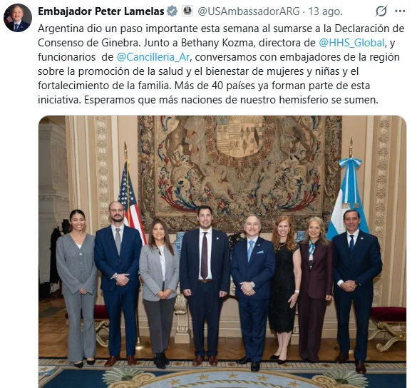 El anuncio de Lamelas en X.