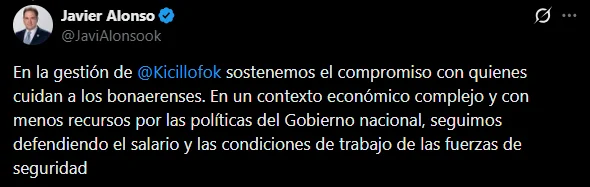 El ministro de Seguridad destacó la medida en X
