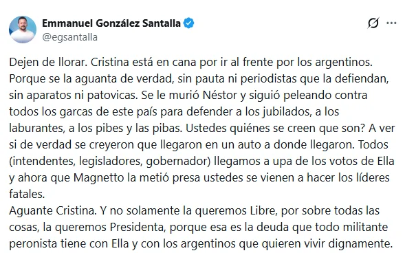 González Santalla en X