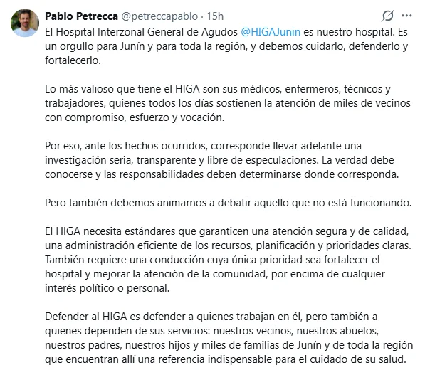 Petrecca en X.