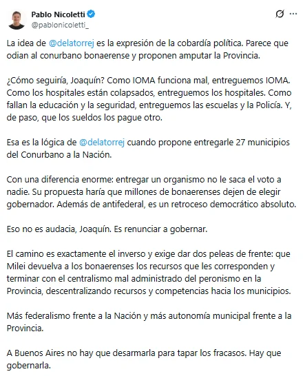 Nicoletti en X.