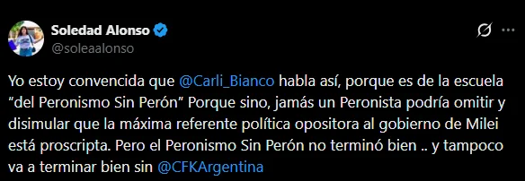 Alonso en X