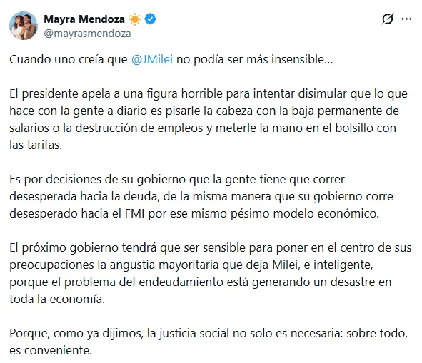 Mendoza en X.