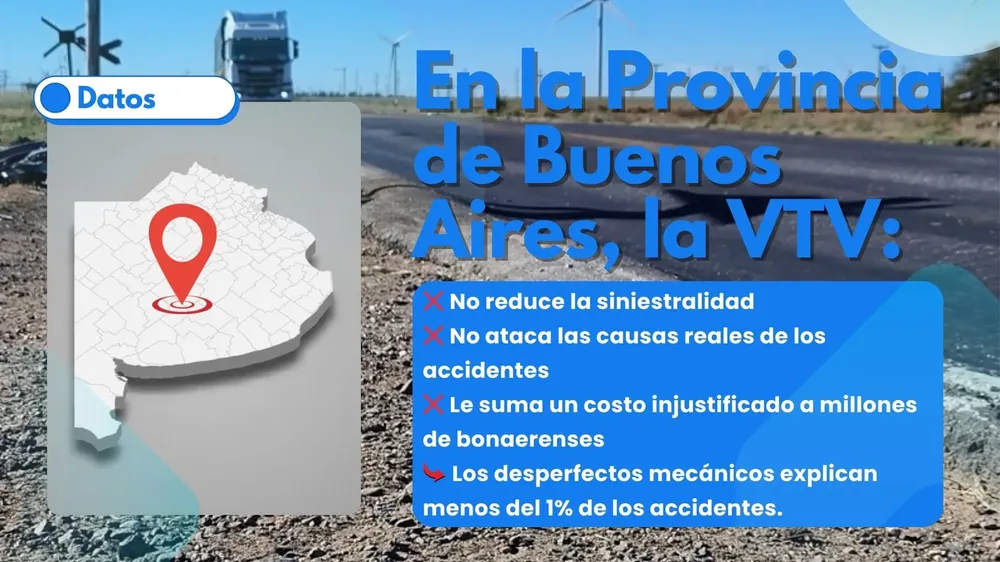 Cuadro difundido por el diputado Andrés de Leo sobre la tarifa de la VTV en la provincia de Buenos Aires.