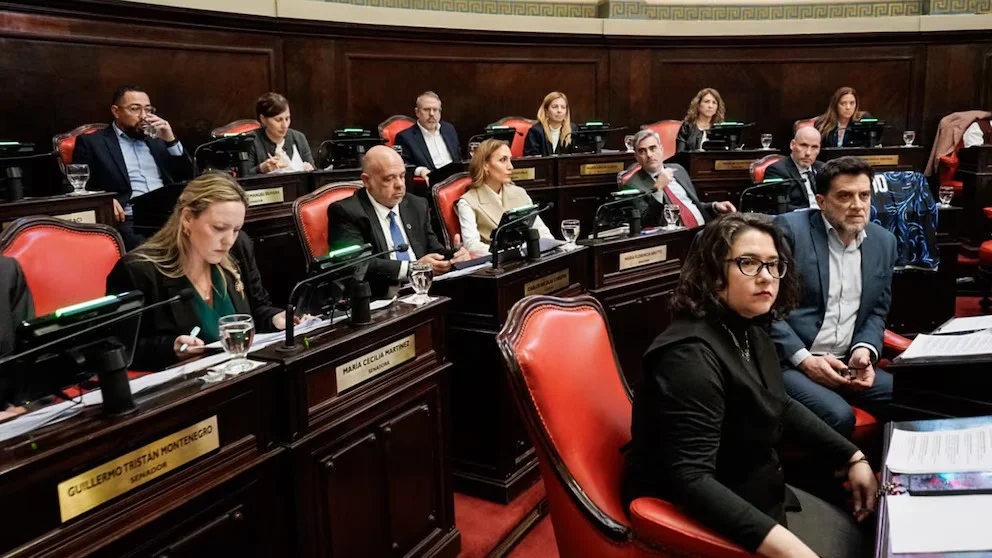 El bloque de senadores bonaerenses de La Libertad Avanza.