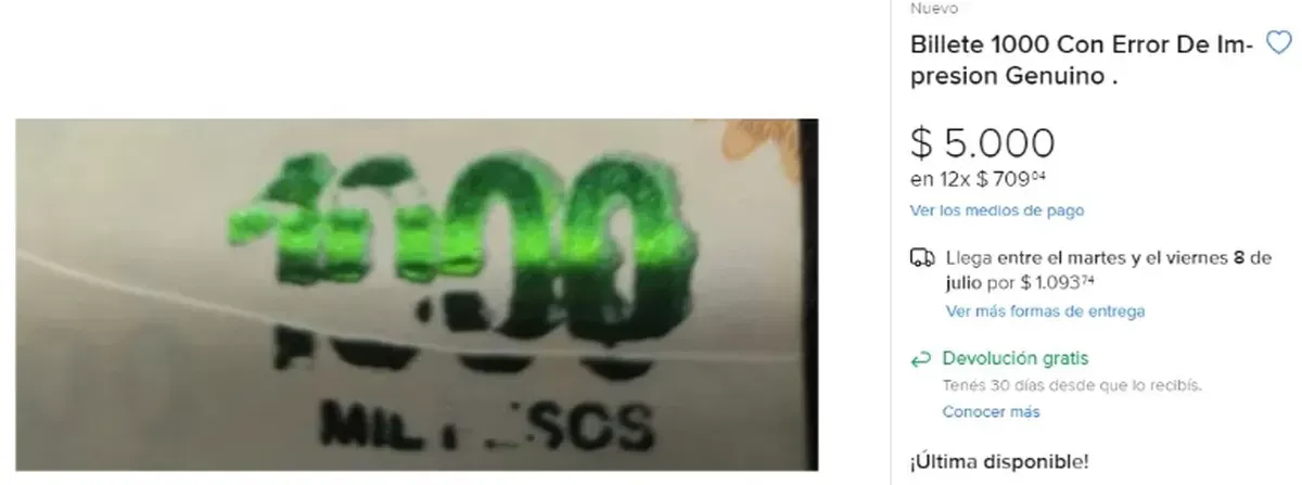 Furor por el billete de $1.000 que vale mucho más ¡Fijate si lo tenés!