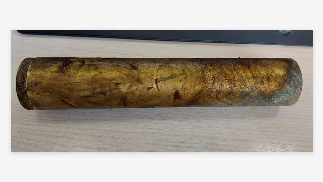 La cápsula del tiempo encontrada en Rusia.