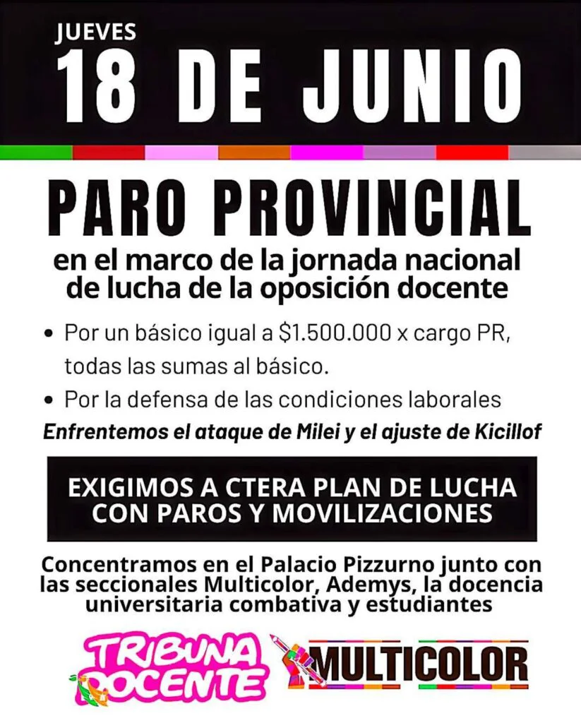 Paro provincial docente