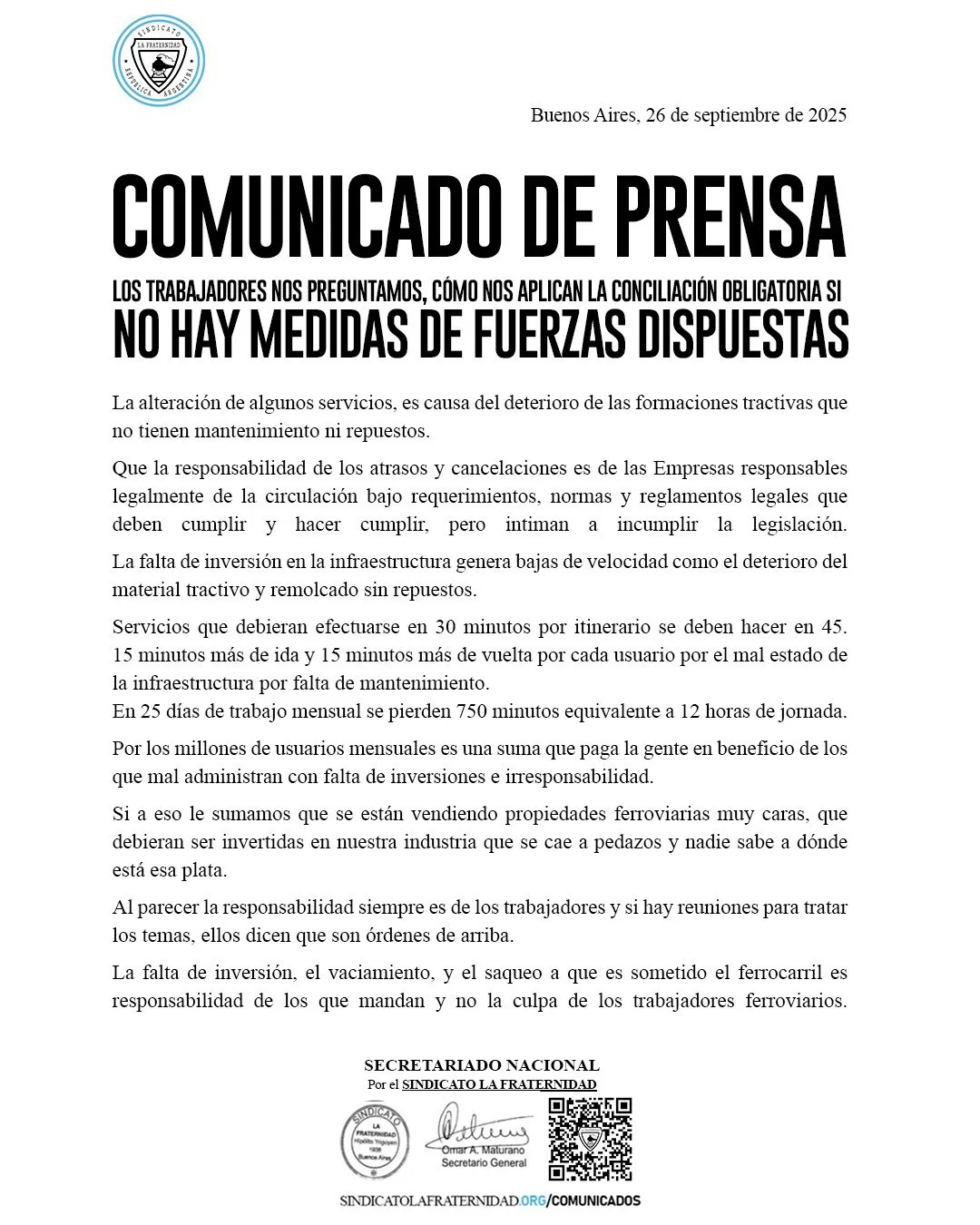 Comunicado de Prensa