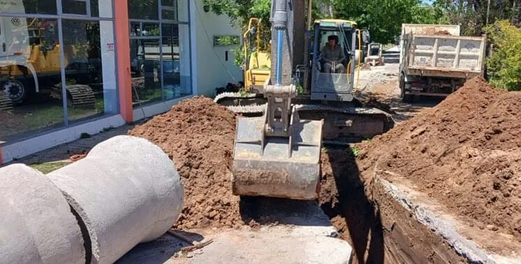 Obra de Desagües pluviales en Ramal Norte Este lunes comienza la excavación sobre avenida Yrigoyen