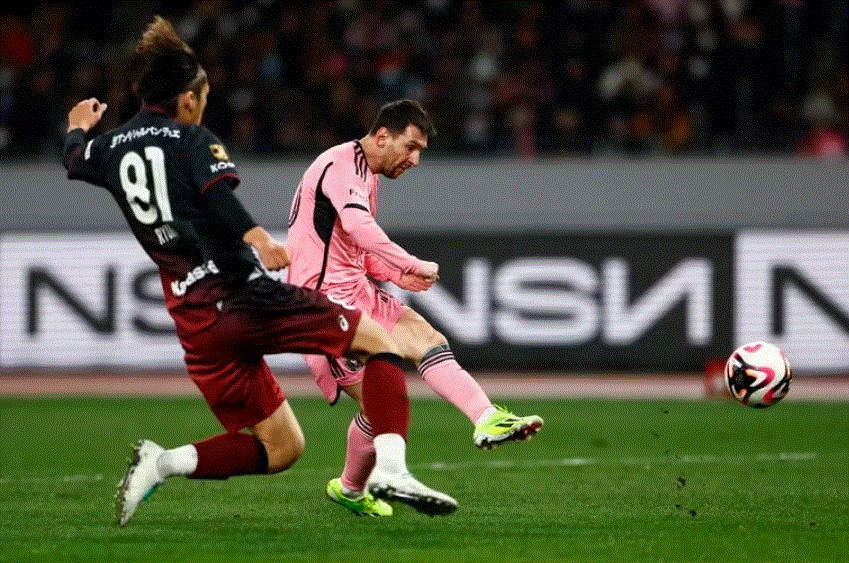 Messi ingresó a los 15 minutos del segundo tiempo en el empate entre el Inter Miami y el Vissel Kobe.