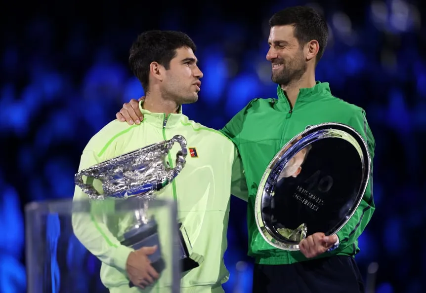 Carlos Alcaraz y Novak Djokovic