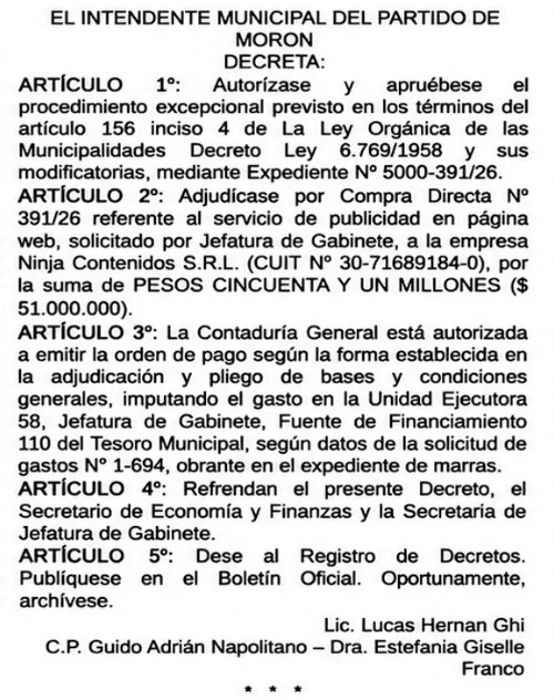 Decreto de Lucas Ghi