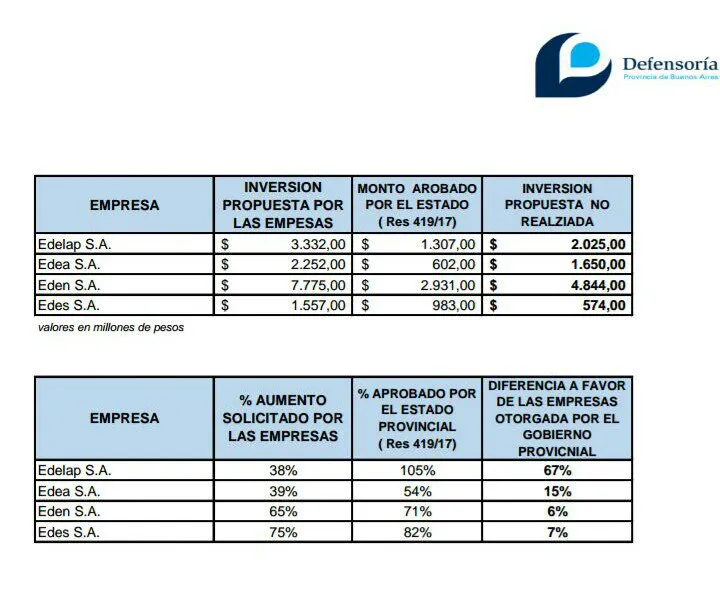 “La Provincia favoreció a las empresas de energía”