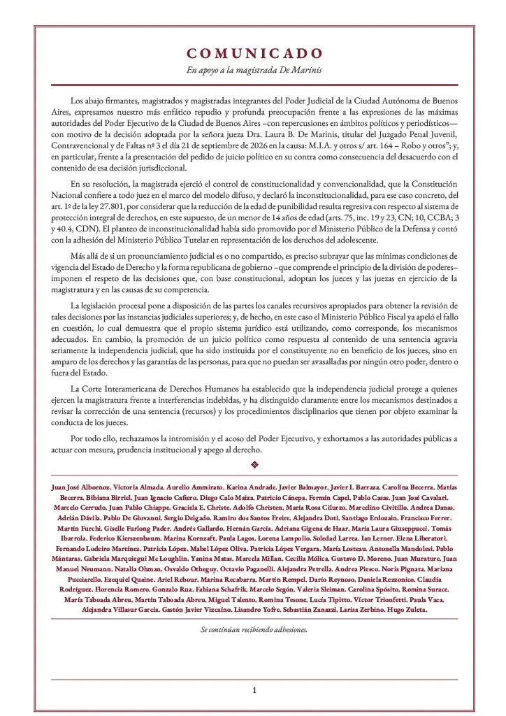 Comunicado De Marinis