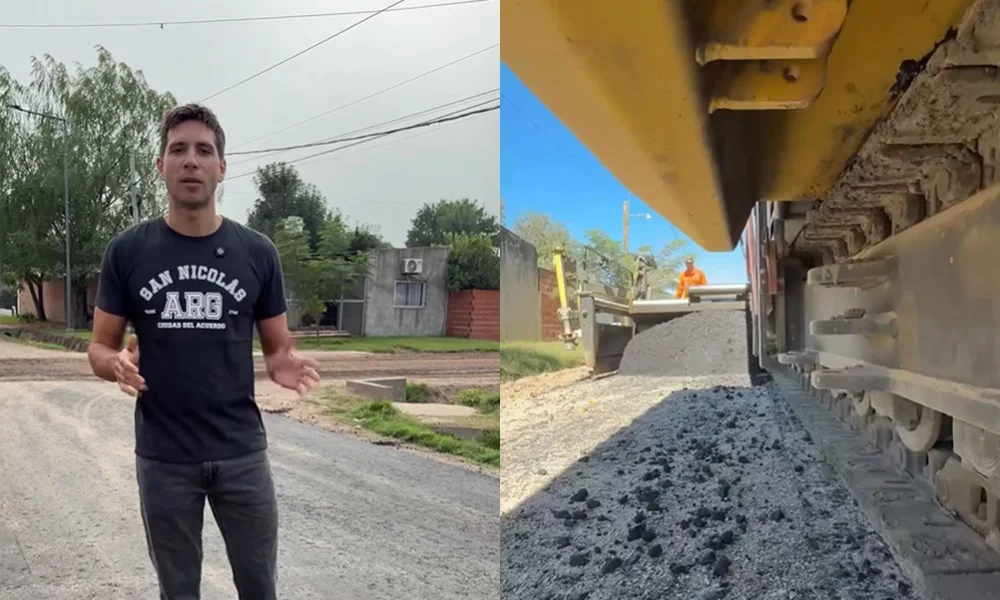 Avanzan las obras de pavimento en San Nicolás