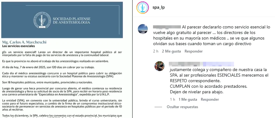 Anestesiólogos en alerta por pagos demorados en hospitales
