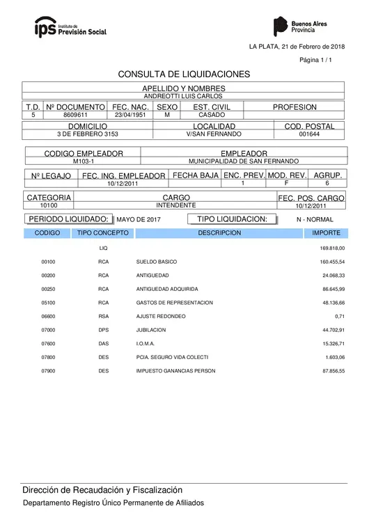 Impacta la abultada suma que gana el intendente Andreotti