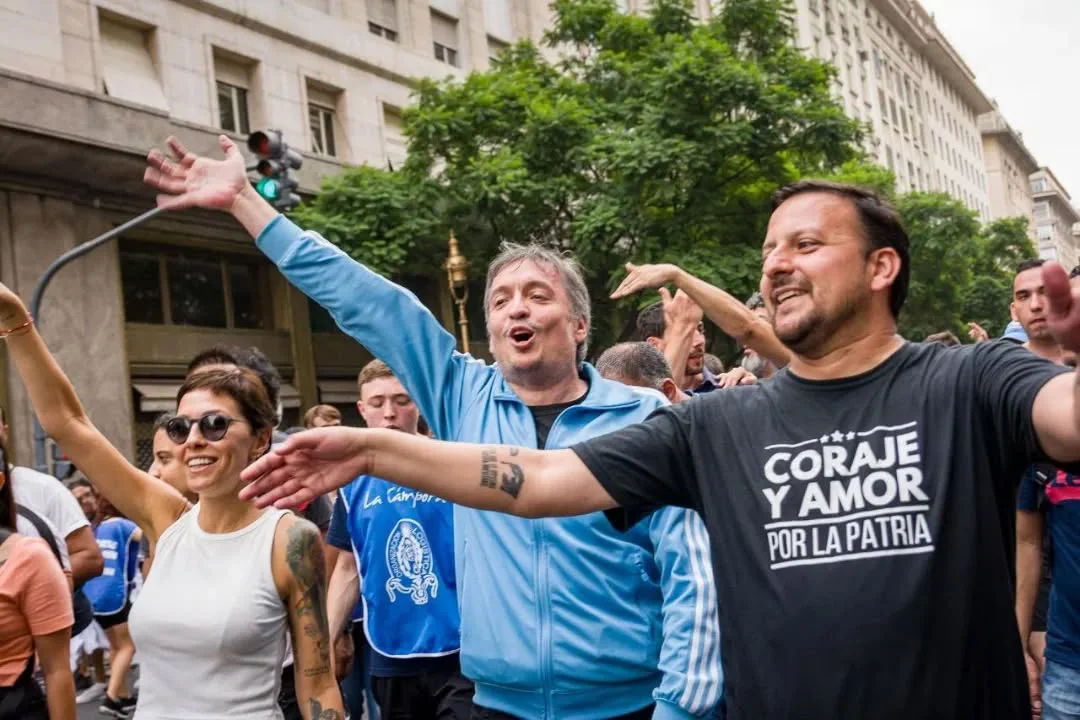 Mayra Mendoza, Máximo Kirchner y Emmanuel González Santalla La Cámpora