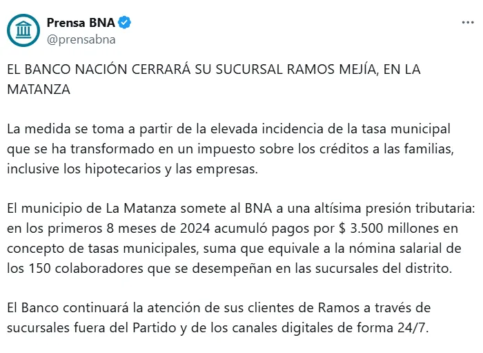 Banco Nación X